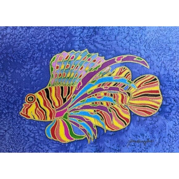 Signed Tropical Fish Art Print Jane Murray Lewis Framed Firedragon Rainbow 11x14 - Picture 2 of 16